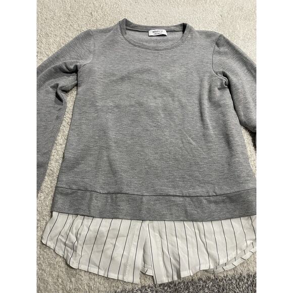 bailey 44 Elizabeth III womens sz XS sweatshirt button up gray white made in USA - Picture 1 of 11